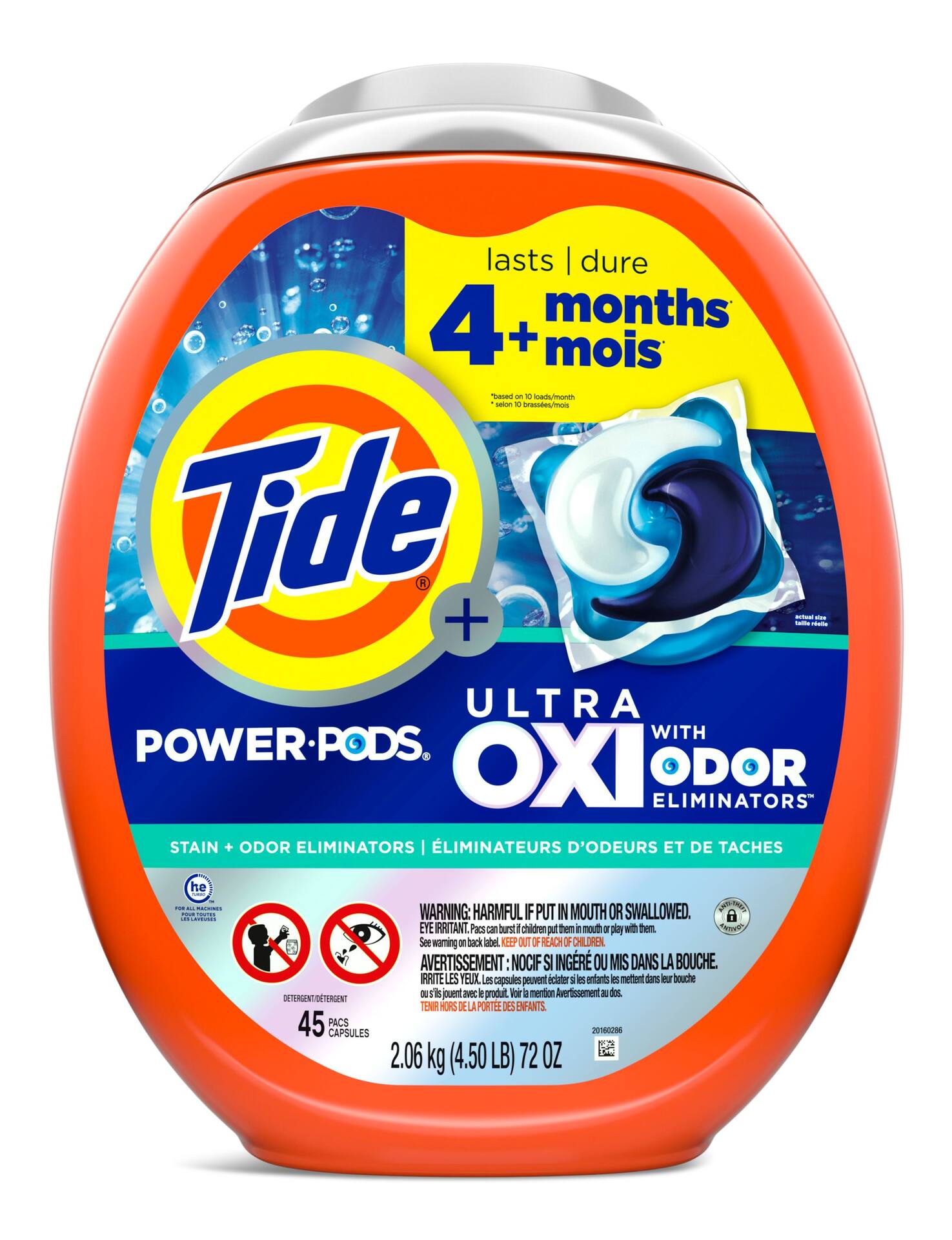 Capsules de détergent à lessive liquide Tide POWER PODS Ultra OXI avec