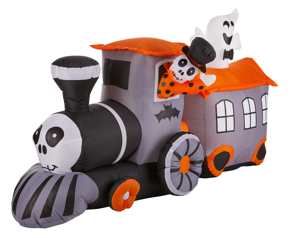 Gemmy Airblown Inflatable Train With Ghost LED Light For Halloween