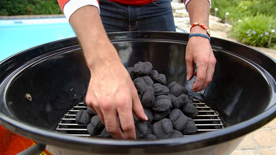 How to light a charcoal grill step 4