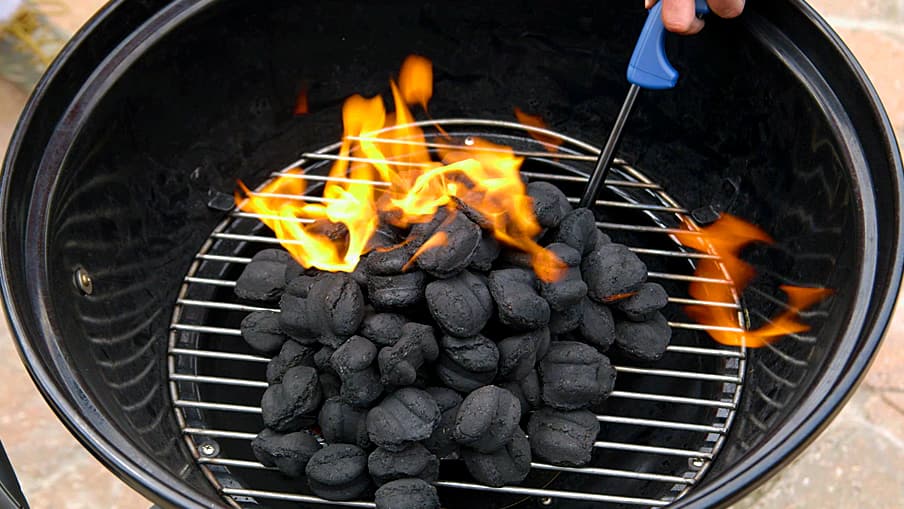 How to light a charcoal grill step 6