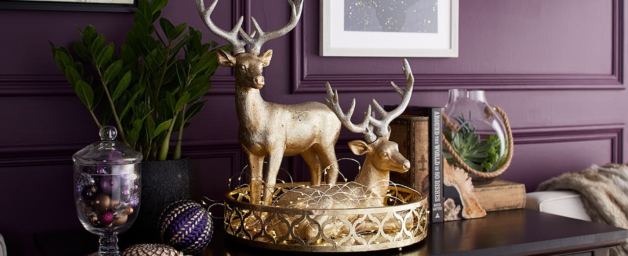 how to make a glittery deer centrepiece