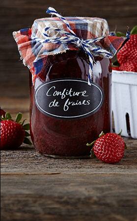 Mettre des confiture de fraises