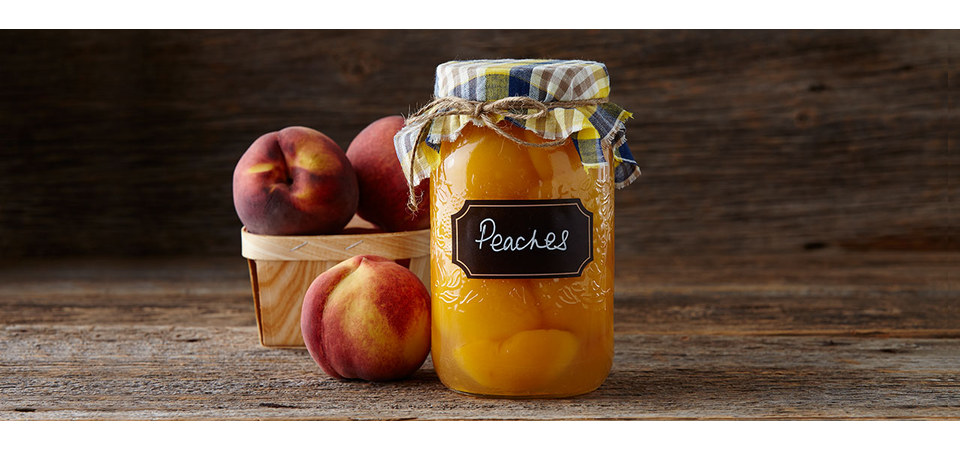 Summer canning aspot peaches