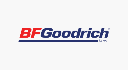 The BFGoodrich logo: A red “BF” to the left of a blue “GOODRICH” wordmark, all above a blue line and the word “TIRES” in smaller type.