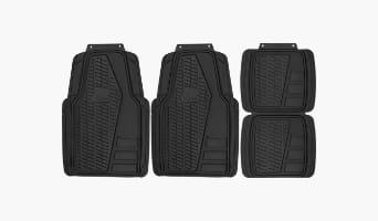 A set of four pieces of sporty floor mats.