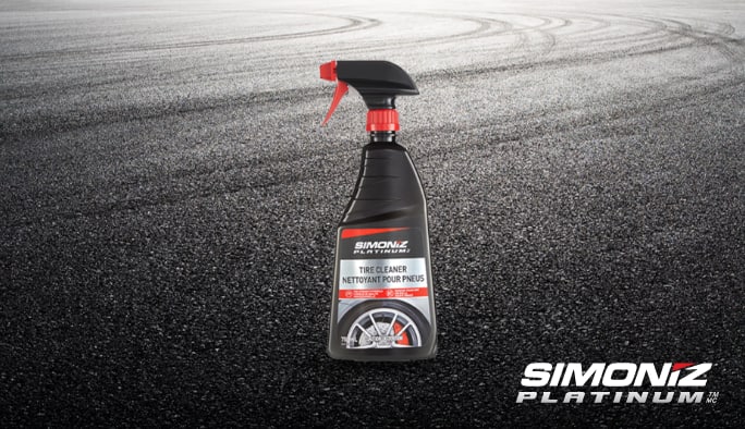 A spray bottle of SIMONIZ Tire Cleaner.