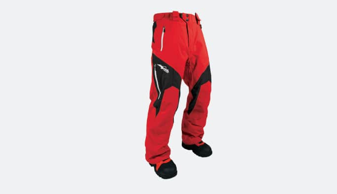 HMK Insulated Peak Snow Pants in red.