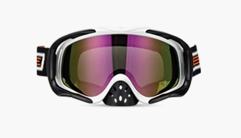 A pair of off-road goggles. 