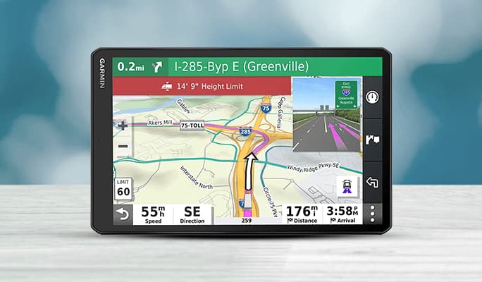 A map on a GPS. 