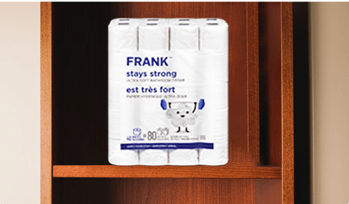 Package of Frank toilet paper. 