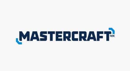 The Mastercraft logo: A dark blue “Mastercraft” wordmark.