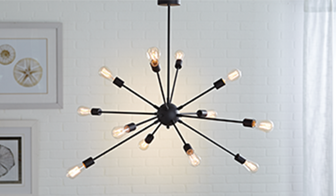 CANVAS Gabriel chandelier in black.