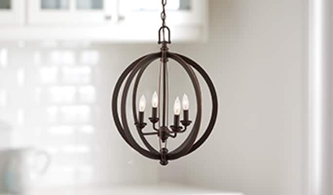 CANVAS Tobin four-light ceiling pendant in black.