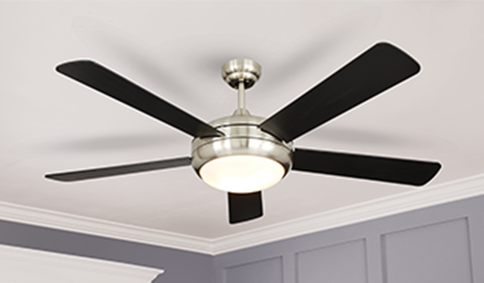 For Living five-blade Preston ceiling fan in white.