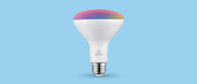 Ampoule intelligente à DEL Globe, multicolore.