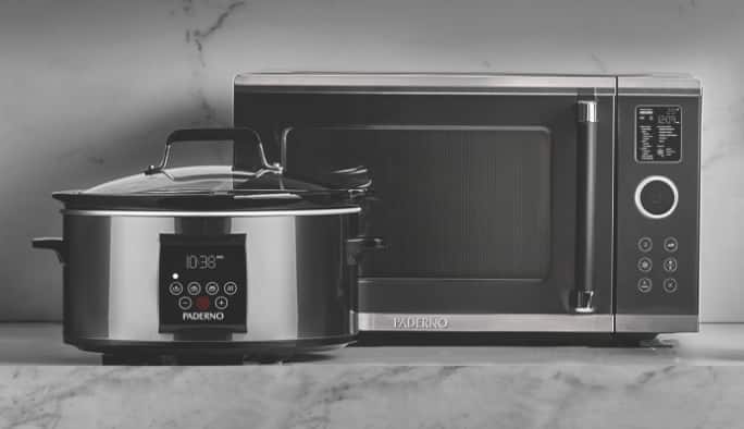 A microwave and a slow cooker.