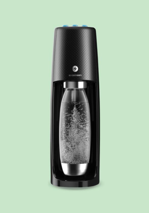 Turn dull tap water into refreshing sparkling water anytime with the tap of a button.