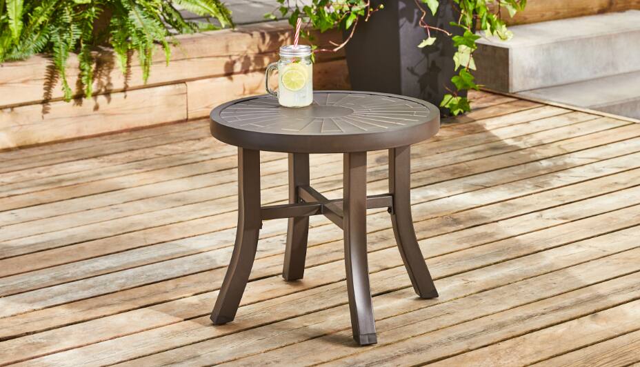 Patio Side Table with beverage