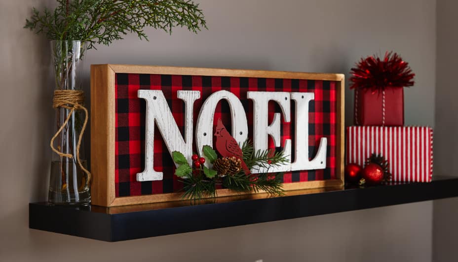 Canvas NOEL holiday sign.