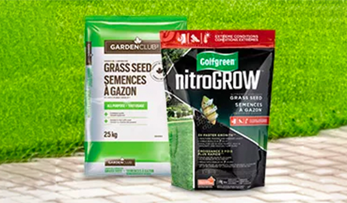 nitroGROW package and grass seed package