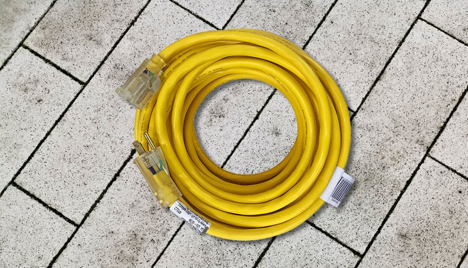 Yellow outdoor extension cord