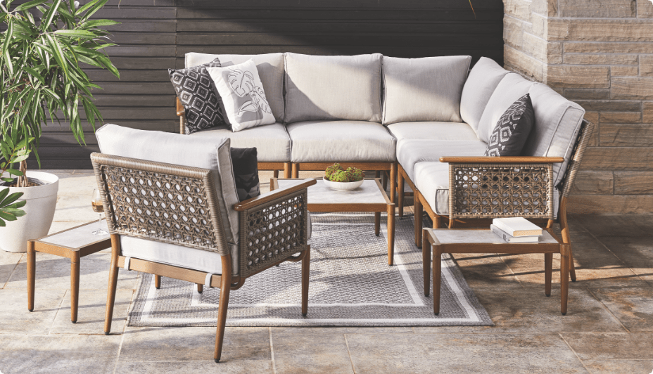 Patio sectional and chair
