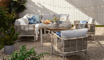 A Silver Sands patio dining set.