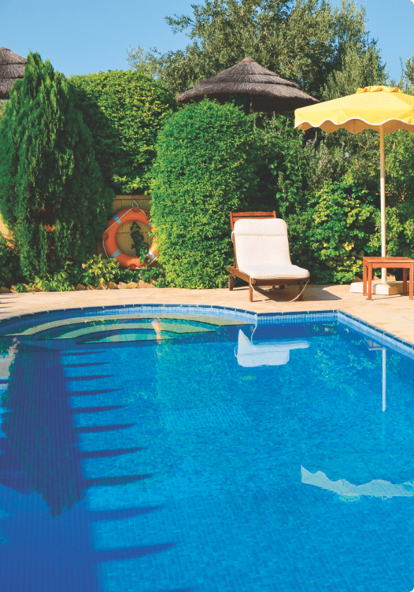 A swimming pool with clean water. 