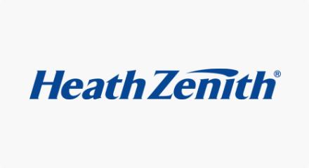 The HeathZenith logo: A blue “HeathZenith” wordmark with a comet-like shape dotting the letter “i.”