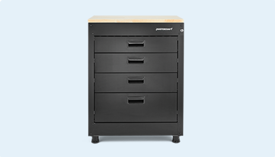 Mastercraft 4-Drawer Base Cabinet with Wood Top, 28-in  