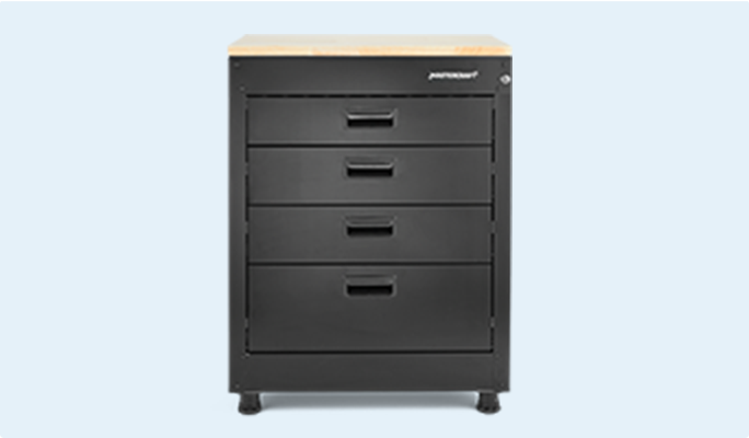 Mastercraft 4-Drawer Base Cabinet with Wood Top, 28-in