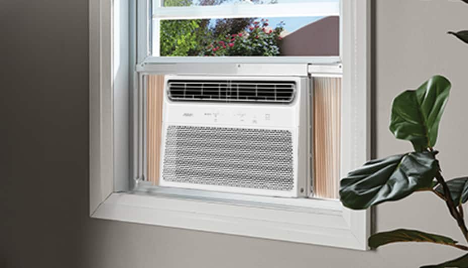 Window air conditioner in window
