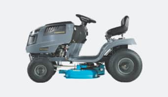 Grey and blue lawn tractor