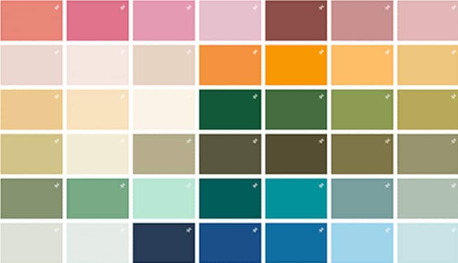 Paint colour swatches by Premiere Ready to Roll collection  