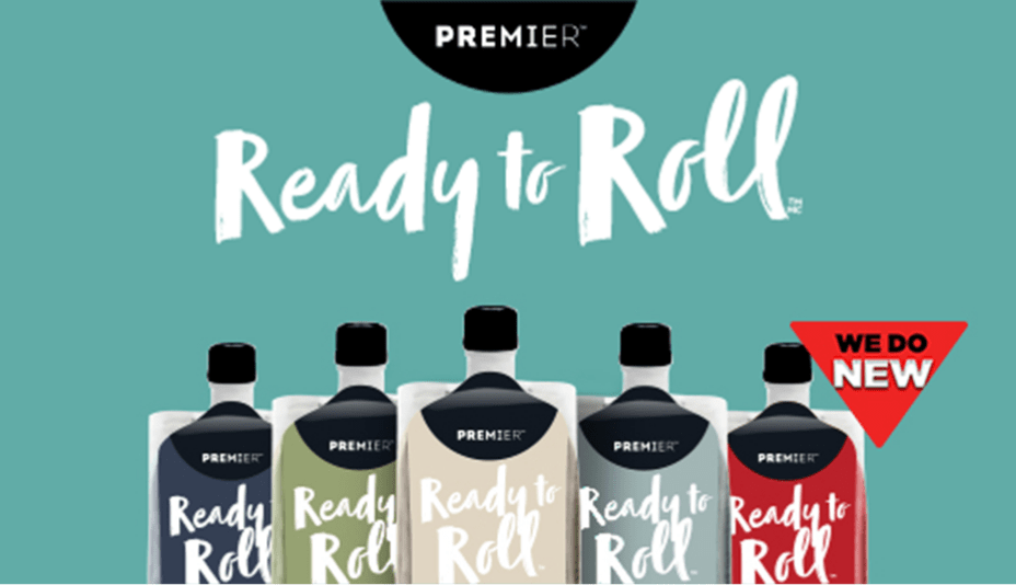 Premier Ready to roll paint in a bag collection of colours
