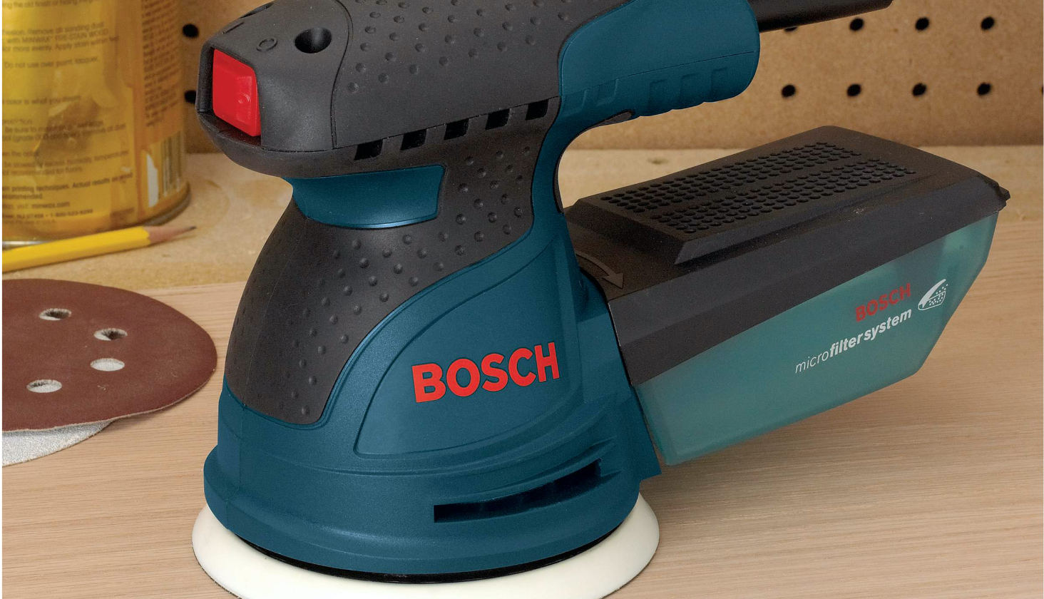 Bosch ROS10 2.5A Corded Single Speed Random Orbital Sander/Polisher with Dust Canister, 5in