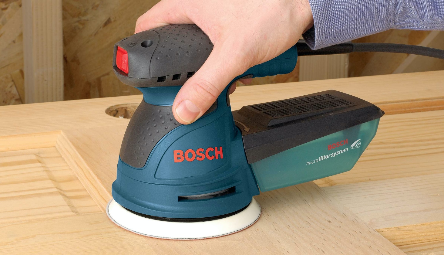 Bosch ROS10 2.5A Corded Single Speed Random Orbital Sander/Polisher with Dust Canister, 5in