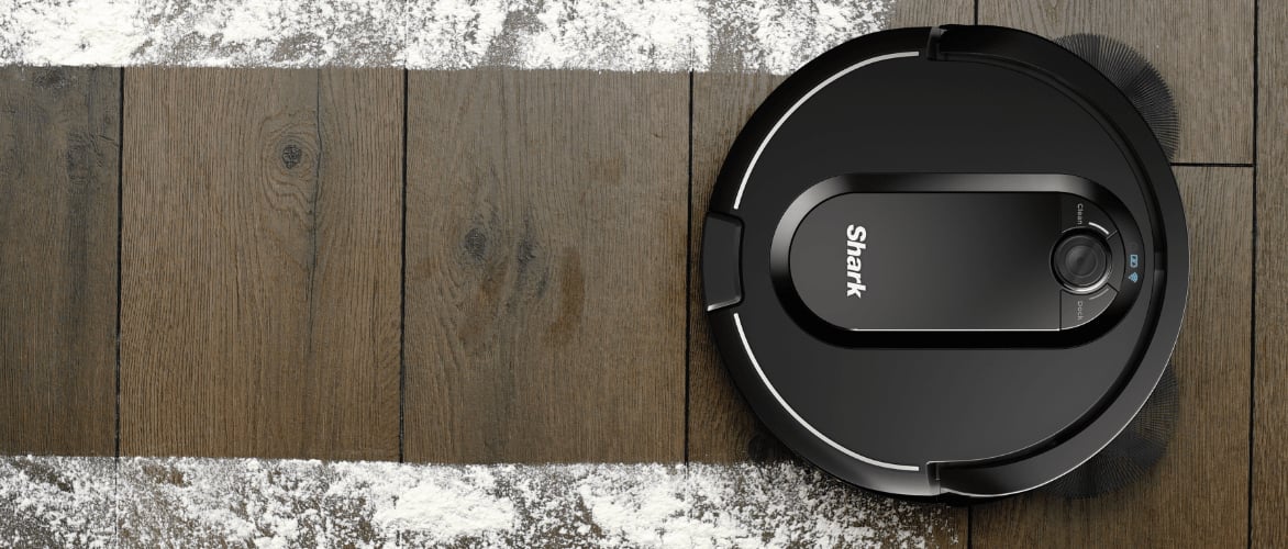 Shark Robot Vacuum sweeping a floor