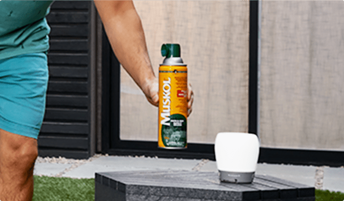 Spray can of Muskol mosquito repellant. 