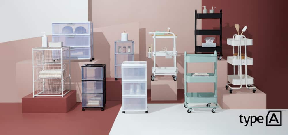 Bathroom, kitchen, laundry and more storage solutions by type A.