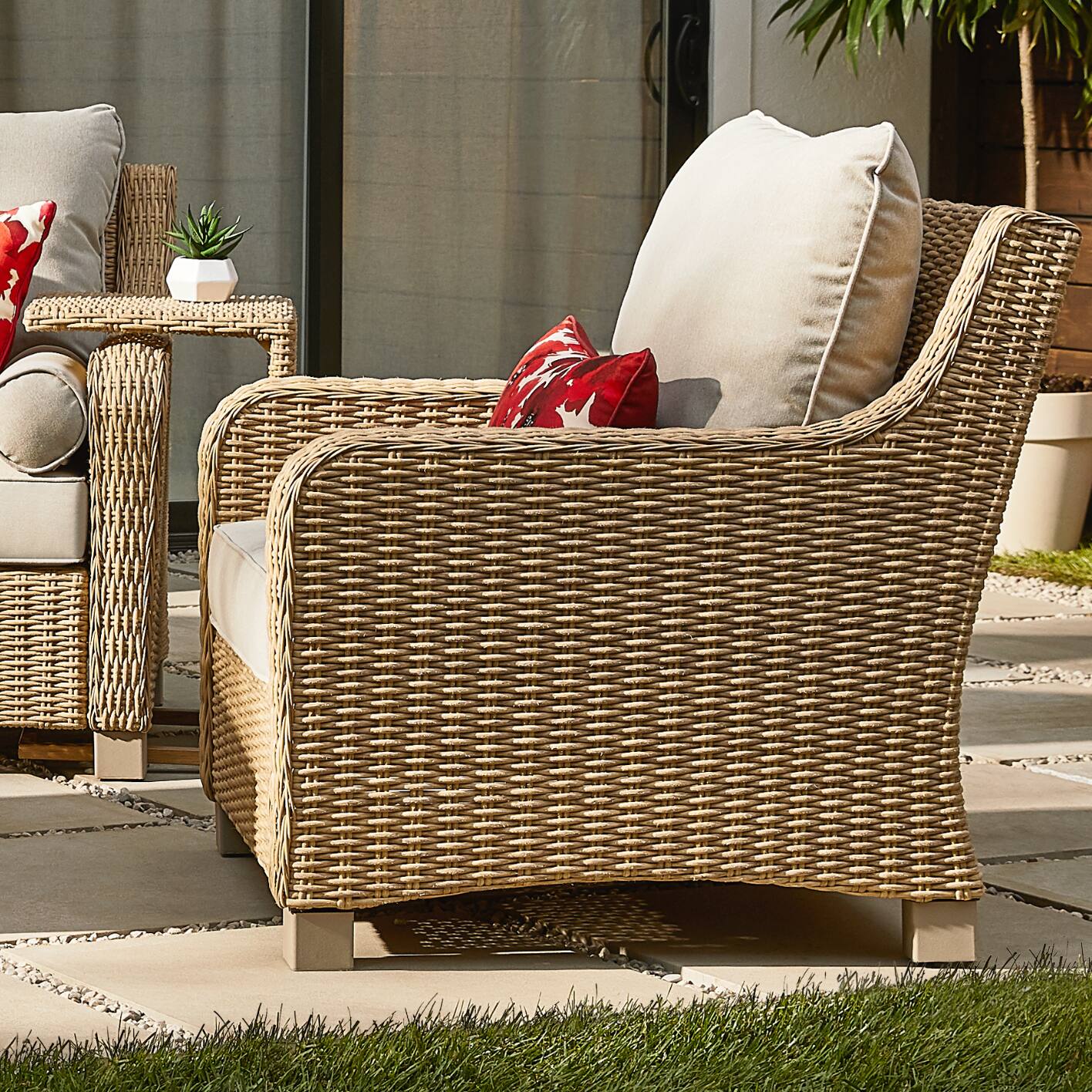 CANVAS Moraine Armchair Made with hand-woven wicker and rounded arm frames for extra comfort. SHOP NOW