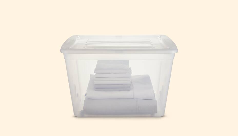 Bac à roulettes Type A, transparent, 80 L