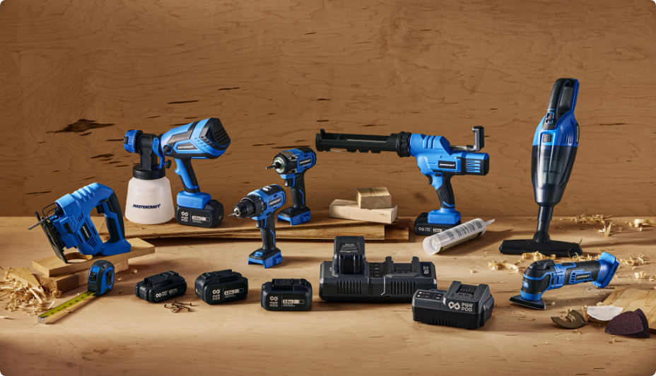 Outils Mastercraft et chargeurs de batterie PWR POD