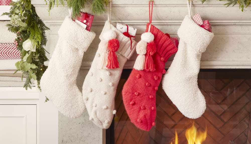  Jillian Harris & CANVAS Red Pom-Pom Stocking  Jillian Harris & CANVAS White Pom-Pom Stocking  Jillian Harris & CANVAS Sherpa Stocking