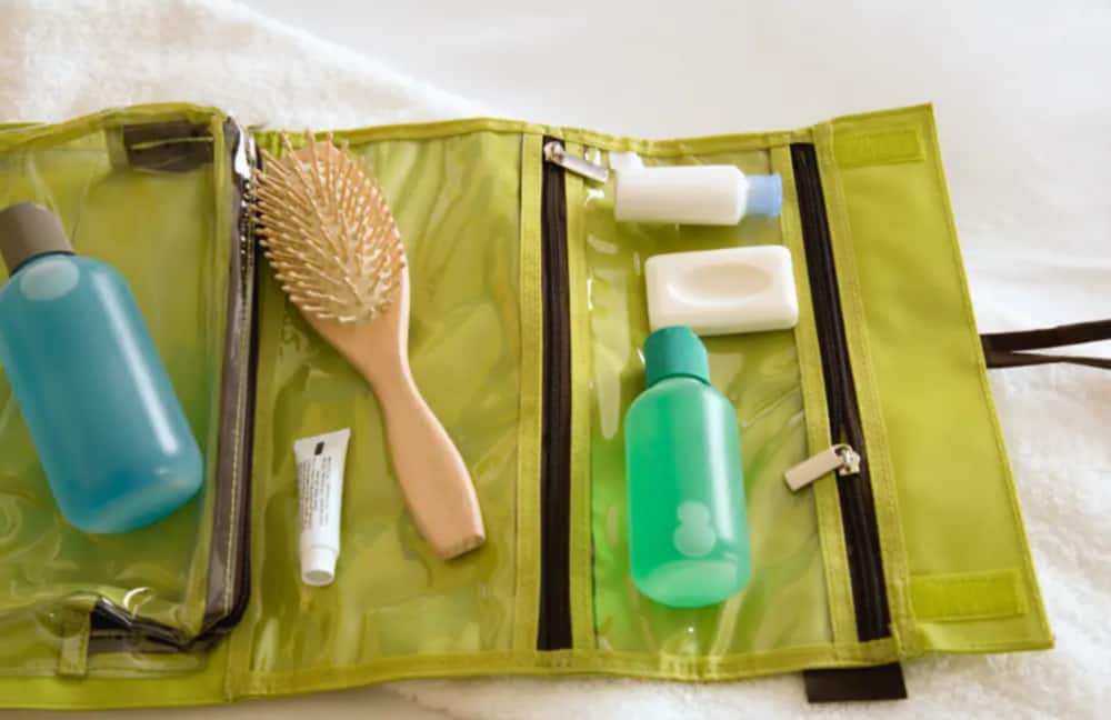 Travel bag with toiletries