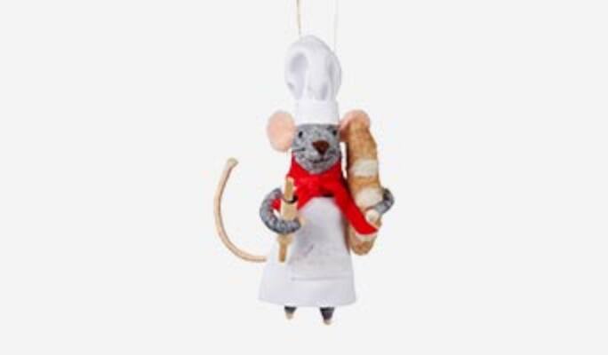 Ornement en forme de souris boulangère CANVAS couleurs vives