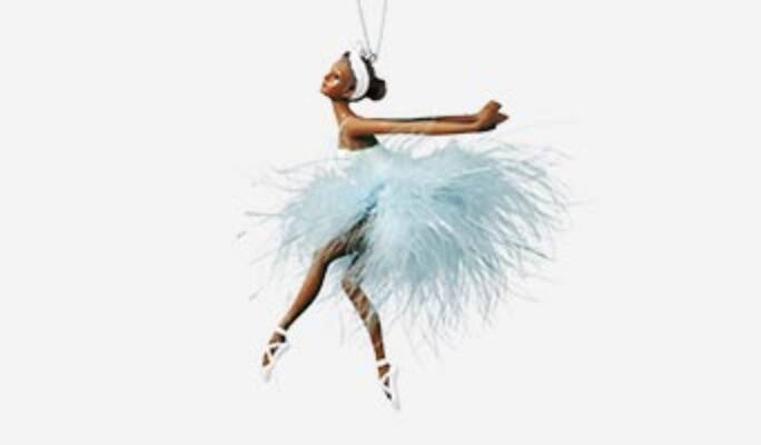 Ornement en forme de ballerine CANVAS couleurs vives, bleu