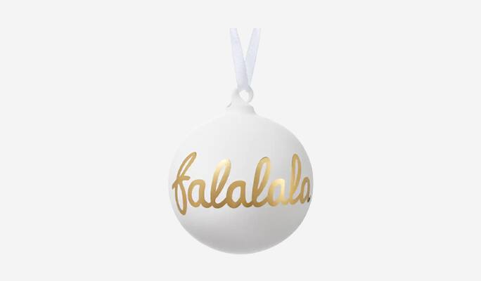 Gold falala glass ball ornament