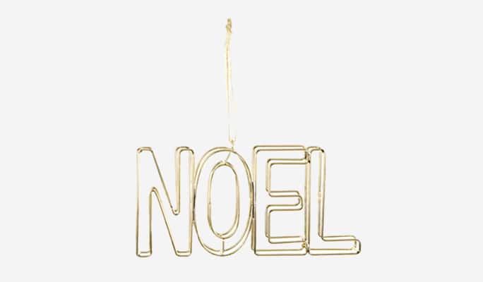 Gold wire noel sign ornament