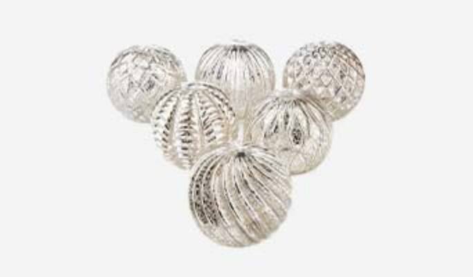 Boules en verre CANVAS, collection dorée, paq. 6